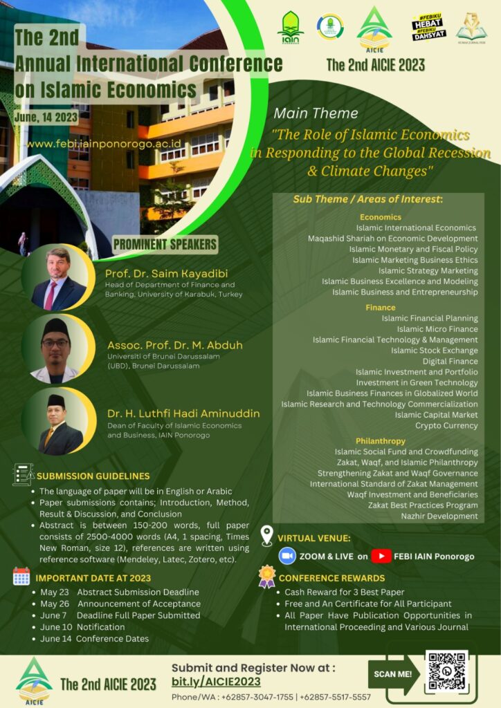 The 2nd Annual International Conference on Islamic Economics (AICIE) Faculty of Islamic Economics and Business (FEBI) IAIN Ponorogo